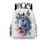 TPISLI Students Horse Print School Backpack Boys Girls 7-12 Years Modern Durable Animal Motif Bookbag for Spring Outing Autumn Trip Outdoor Gift, Large Capacity