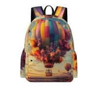 TPISLI Students Hot Air Balloons Backpack School Bag Landscapes Kids Teens 8-15 Rucksack for School Travel, Fashion Travel Bag for Books and Outdoor Use and Birthday Gift