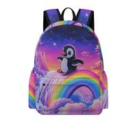 TPISLI Students Kawaii Penguin School Backpack for Boys Girls Age 7-12 Modern Durable Animal Print Backpack for Weekend Trips Outdoor Gift, 16.5 Inch Rucksack Roomy Book Bag