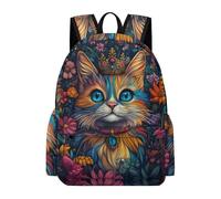 TPISLI Students Kitten Design Daypack for Boys Girls Primary Years 4-6 13.3 Inch Laptop Backpack, Lightweight Stylish Animal Cat Print Fashion School Bag for Daily Travel School Season Gift