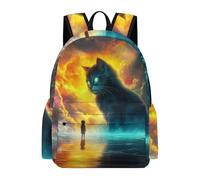 TPISLI Students Kitten Motif Back pack for Boys Girls 7-12 Years 15.6 Inch Laptop Backpack, Large Capacity Animal Cat Back pack for Day Trips Holiday Gift Roomy Book Bag