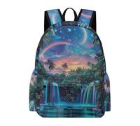 TPISLI Students Landscape Motif School Backpack for Boys Girls Age 7-12 Modern Durable Beautiful Backpack for Weekend Trips Outdoor Gift, 16.5 Inch Rucksack Roomy Book Bag