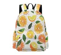 TPISLI Students Lemon Print School Bag for Boys Girls 8-14 Years 13.3 Inch Laptop Backpack, Modern Durable Fruit Pattern Backpack for Day Trips Outdoor Gift Daily Carry