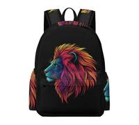 TPISLI Students Lion School Bag for Boys Girls 8-14 Years 13.3 Inch Laptop Backpack, Modern Durable Animal Lion Backpack for Day Trips Outdoor Gift Daily Carry