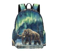 TPISLI Students Mammoth Motif Backpack School Bag Aurora Borealis Kids Teens 8-15 Rucksack for School Travel, Fashion Travel Bag for Books and Outdoor Use and Birthday Gift