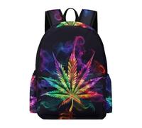 TPISLI Students Marijuana Leaf Backpack School Bag Plant Print Year 4-7 Rucksack for Junior School, Fashion Travel Bag for Travel and Daily Use and Birthday Gift and Everyday Lessons
