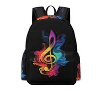 TPISLI Students Musical Notes Backpack Boys Girls Primary School Years 3-6 Modern Durable Musical Symbols School Bag for Classroom Travel Outdoor Gift, 16.5 Inch Backpack