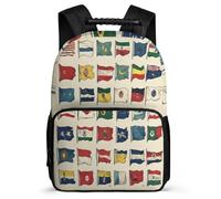 TPISLI Students National Flag Design School Backpack Age 5-10 Backpack for Kids and Teens School Years 1-4, 1680D Fabric Soft Felt Details Travel Daily Use