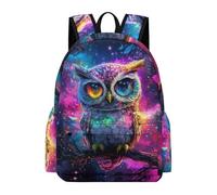 TPISLI Students Owl Colourful Print School Bag for Boys Girls 8-14 Years 13.3 Inch Laptop Backpack, Modern Durable Bird Design Backpack for Day Trips Outdoor Gift Daily Carry