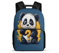 TPISLI Students Panda Illustration Rucksack 7-11 Year Olds Animal Design Rucksack for Kids and Teens Primary Classes, Side Pockets Soft Felt Details Travel Daily Use