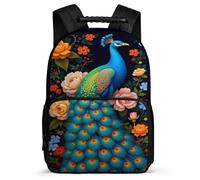 TPISLI Students Peacock Backpack for School Animal Peacock Bookbag Primary Age 6-11 School Years 1-4, Adjustable Straps Soft Felt Details Birthday Gift