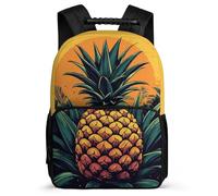 TPISLI Students Pineapple Design Bookbag Primary Age 6-11 Fruit Print Backpack for Kids and Teens School Years 1-4, Adjustable Straps Lightweight Daily Essentials