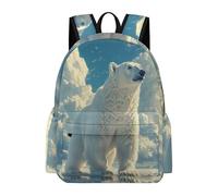 TPISLI Students Polar Bear Design Backpack Boys Girls Primary School Years 3-6 Modern Durable Animal Print School Bag for Classroom Travel Outdoor Gift, 16.5 Inch Backpack