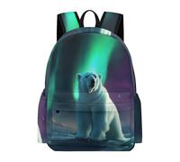 TPISLI Students Polar Bear Motif School Backpack Boys Girls 7-12 Years Modern Durable Animal Pattern Bookbag for Spring Outing Autumn Trip Outdoor Gift, Large Capacity