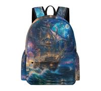 TPISLI Students Sailing Ship Backpack School Bag Sailboat Age 9-13 Rucksack for School Travel, Stylish 15.6 Inch Laptop Bag for Books and Outdoor Use and Birthday Gift