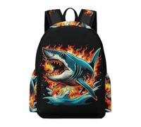 TPISLI Students Shark Motif Backpack School Bag Marine Creature Age 7-13 Rucksack for School Travel, Fashion 13.3 Inch Laptop Rucksack for Day Trips and Birthday Gift