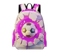TPISLI Students Soccer School Backpack for Boys Girls Age 7-12 Modern Durable Soccer Lover Backpack for Weekend Trips Outdoor Gift, 16.5 Inch Rucksack Roomy Book Bag