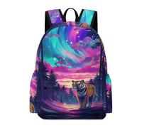 TPISLI Students Tiger Illustration Daypack for Boys Girls Year 5-9 Primary Secondary Large Capacity Animal Design Fashion School Bag for Outdoor Use New Term Gift, Roomy Book Bag