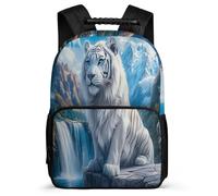 TPISLI Students Tiger Motif Backpack for School Animal Design Bookbag Primary Age 6-11 School Years 1-4, Adjustable Straps Soft Felt Details Birthday Gift