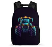 TPISLI Students Tractor Bookbag Primary Age 6-11 Car Motif Backpack for Kids and Teens Junior School, 1680D Fabric Side Pockets Back to School Gift
