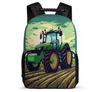 TPISLI Students Tractor Pattern School Backpack Age 5-10 Car Illustration Backpack for Kids and Teens School Years 1-4, 1680D Fabric Soft Felt Details Travel Daily Use