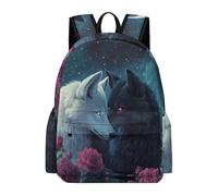 TPISLI Students Wolf Motif Bookbag for Boys Girls 8-14 Years Everyday Durable Animal Wolves Bookbag for Classroom Travel New Term Gift, 13.3 Inch Laptop Backpack
