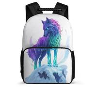 TPISLI Students Wolf Pattern School Backpack 7-11 Year Olds Animal Wolve Daypack for Boys Girls Junior School, Sturdy Handle 1680D Fabric Daily Essentials