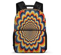 TPISLI Swirls Daypack for Students Primary School Visual Vertigo Backpack 7-11 Year Olds Kids and Teens, Padded Back Soft Felt Details Daily Essentials