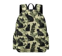 TPISLI Teens Camouflage Kitten Daypack Boys Girls Age 7-12 15.6 Inch Laptop Backpack, Modern Durable Animal Cat Fashion School Bag for Daily Travel Birthday Gift Roomy Book Bag