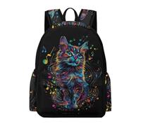 TPISLI Teens Cat Design Daypack Boys Girls Secondary School Years 7-10 Cool Durable Animal Kitten Print Bookbag for Autumn Trip Travel Back to School Gift, Daily Carry