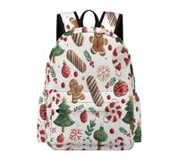 TPISLI Teens Christmas Theme Rucksack Boys Girls School Years 5-9 15.6 Inch Laptop Backpack, Everyday Durable Christmas Tree Motif Backpack for Hiking Travel New Term Gift Outdoor Activity
