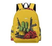 TPISLI Teens Funny Cactus Motif School Backpack for Boys Girls Secondary School Age 11-16 15.6 Inch Laptop Backpack, Trendy Lightweight Plants Daypack for Daily Travel Outdoor Gift