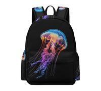 TPISLI Teens Jellyfish Pattern Rucksack Boys Girls Year 3-6 15.6 Inch Laptop Backpack, Cool Durable Marine Life Back pack for Outdoor Travel Back to School Gift Classroom Books