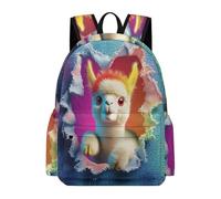 TPISLI Teens Llama 3D Design Rucksack Boys Girls School Years 5-9 15.6 Inch Laptop Backpack, Everyday Durable Animal Alpaca Backpack for Hiking Travel New Term Gift Outdoor Activity