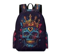 TPISLI Teens Skull Illustration Rucksack Boys Girls 8-14 Years Lightweight Durable Skeleton Design Bookbag for Outdoor Use New Term Gift, 11.6 Inch Laptop Backpack Roomy Book Bag