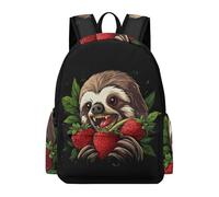 TPISLI Teens Sloth Strawberry Motif Daypack Boys Girls Age 7-12 15.6 Inch Laptop Backpack, Modern Durable Animal Fashion School Bag for Daily Travel Birthday Gift Roomy Book Bag