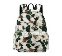 TPISLI Teens Stone Block Motif School Backpack for Boys Girls Secondary School Age 11-16 15.6 Inch Laptop Backpack, Trendy Lightweight Marble Pattern Daypack for Daily Travel Outdoor Gift