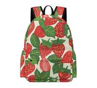 TPISLI Teens Strawberry Pattern Rucksack Boys Girls Year 3-6 15.6 Inch Laptop Backpack, Cool Durable Fruit Motif Back pack for Outdoor Travel Back to School Gift Classroom Books