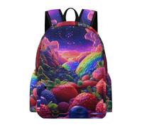TPISLI Teens Strawberry Rainbows Rucksack Boys Girls 8-14 Years Lightweight Durable Fruit Print Bookbag for Outdoor Use New Term Gift, 11.6 Inch Laptop Backpack Roomy Book Bag