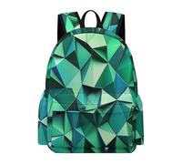 TPISLI Teens Teal Turquoise Back pack Boys Girls Secondary Years 7-11 14 Inch Laptop Backpack, Lightweight Stylish Stone Block Pattern Rucksack for Day Trips Holiday Gift