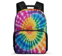 TPISLI Tie-dye Motif School Backpack for Girls Primary Classes Colourful Bookbag Primary Age 6-11 Girls Boys, Adjustable Straps Sturdy Handle Back to School Gift