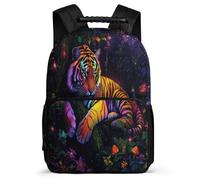 TPISLI Tiger Daypack for Girls Primary School, Animal Animal Wolve Print Backpack Age 5-10, Durable School Bag, Soft Felt Details, Short Trips, Everyday Use