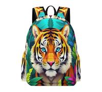 TPISLI Tiger Design Bookbag Girls 10 Year Olds Animal Rucksack Kids Year 5-7 Lightweight Durable Spring Outing Backpack Junior School Hiking Day Trips Everyday Use