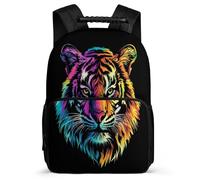 TPISLI Tiger Design School Backpack 8-12 Years for Children, Animal Print Daypack for Children, Lightweight Bag, 1680D Fabric, Primary Classes, Daily Essentials
