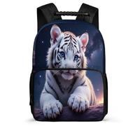 TPISLI Tiger Design School Backpack for Students Year 2-5 Animal Print Rucksack Ages 6-10 Kids and Teens, Soft Felt Details Padded Back Daily Essentials