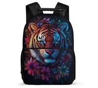 TPISLI Tiger Design School Backpack Primary School for Girls Boys Year 3-6 Animal Print Bookbag Boys, Adjustable Straps Soft Felt Details Outdoor Day Trips