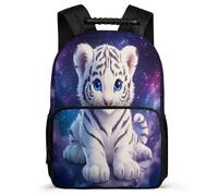 TPISLI Tiger Design School Bag Primary Classes for Girls Boys Ages 6-10 Animal Print Backpack Kids and Teens, Soft Felt Details Sturdy Handle School Travel