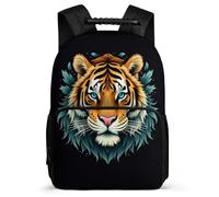 TPISLI Tiger Motif Backpack for Boys Girls School Years 2-5 Animal Tiger Rucksack for Boys Primary School, Adjustable Straps Lightweight Travel Daily Use