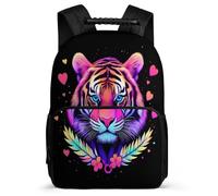 TPISLI Tiger Motif Backpack for Kids and Teens Primary Age 6-11 Animal Tiger Backpack for Boys Girls Year 3-6, Durable Adjustable Straps Back to School Gift