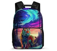 TPISLI Tiger Motif Backpack for Kids Primary Age 6-11 Animal Pattern Bookbag for Boys Girls Primary School, Sturdy Handle Adjustable Straps Birthday Gift